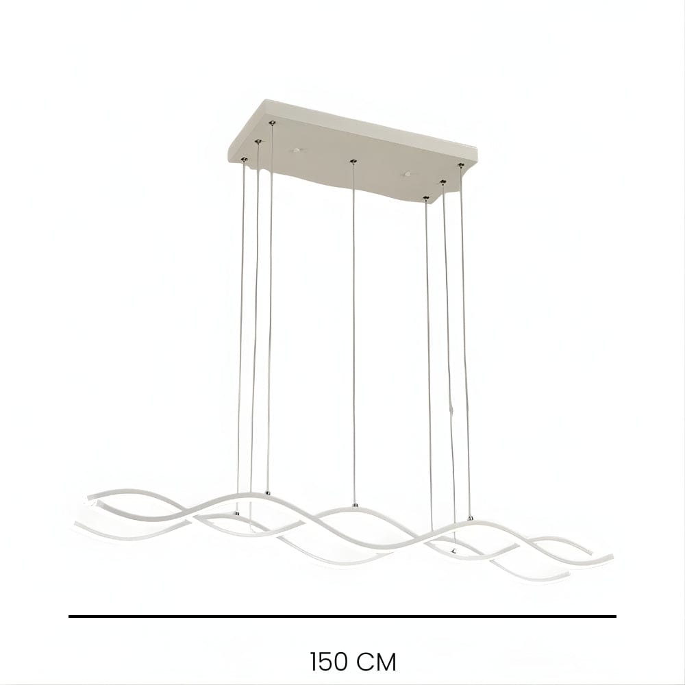 Grand Lustre Moderne Vague Blanc Blanc