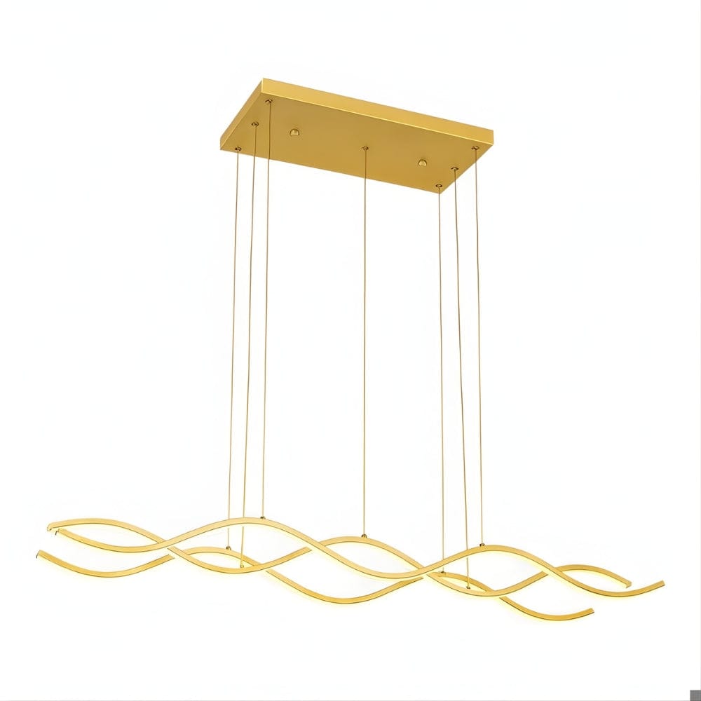 Grand Lustre Moderne Vague Doree Dorée Image