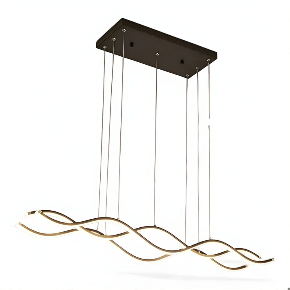 Grand Lustre Moderne Vague Noir Noir Image