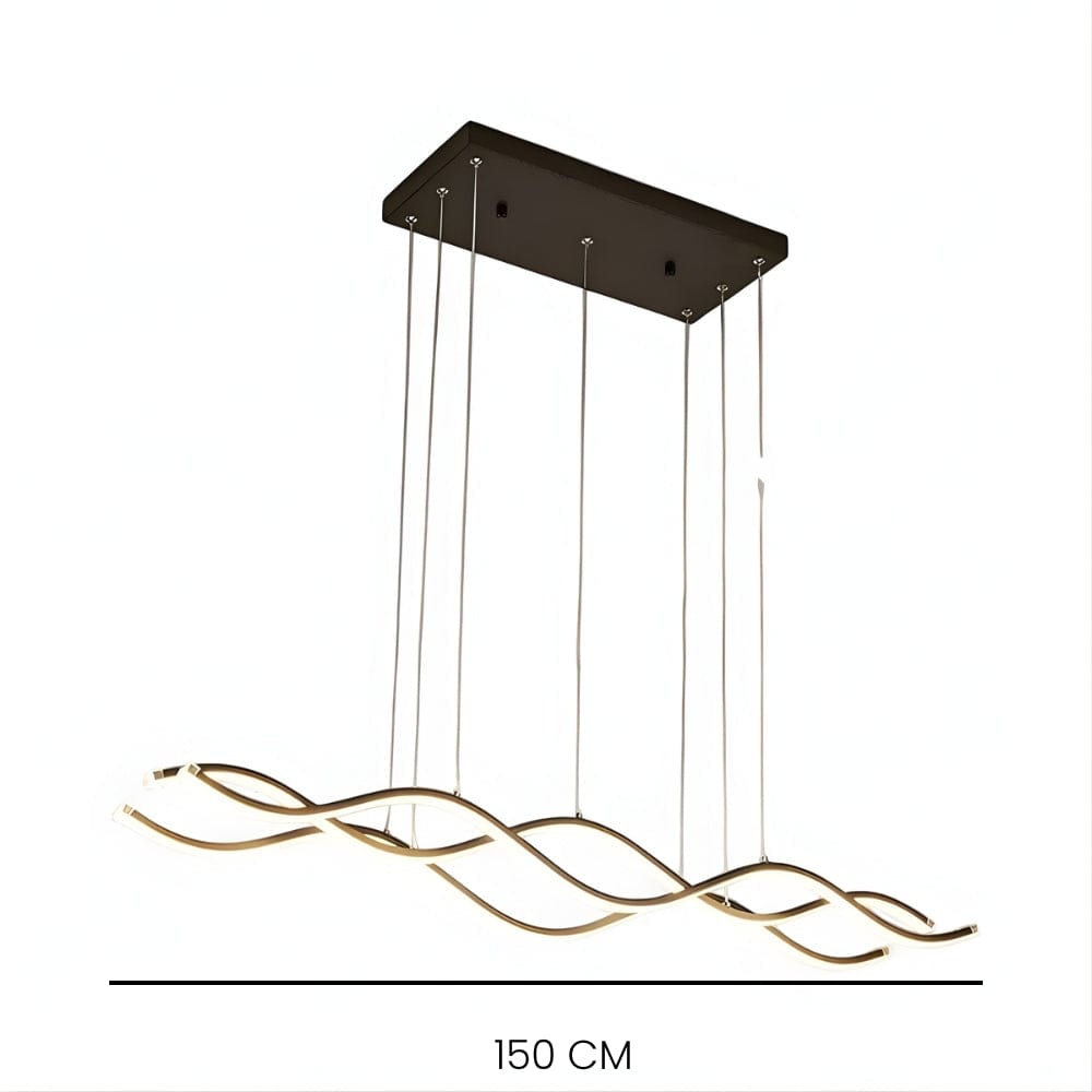 Grand Lustre Moderne Vague Noir Noir