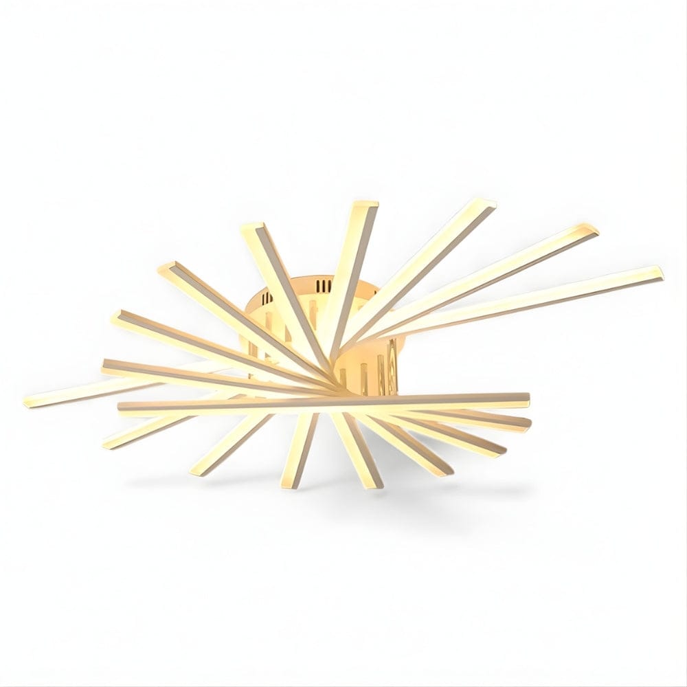 Grand Lustre Salon Etoile Doree Dorée