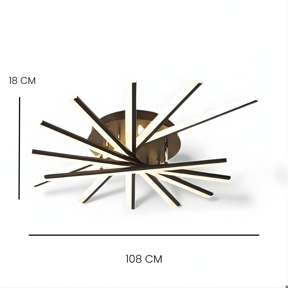 Grand Lustre Salon Etoile Noir Noir