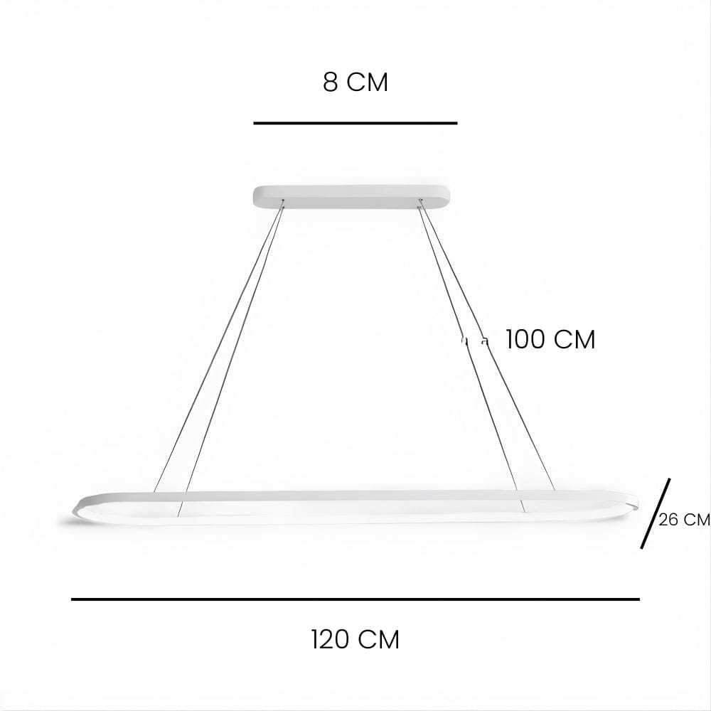 Lustre Blanc Moderne Oval Blanc