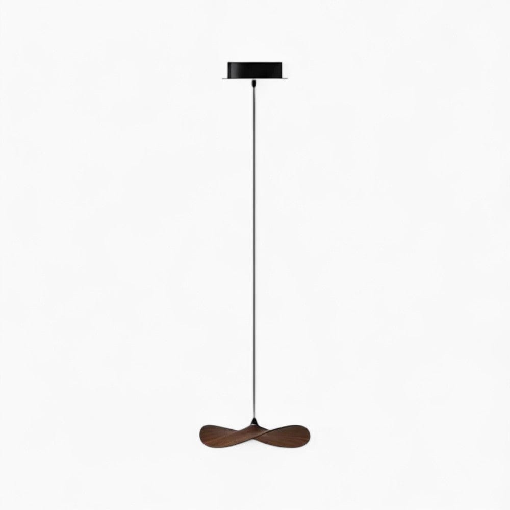 Lustre Bois Simple Feuille Marron