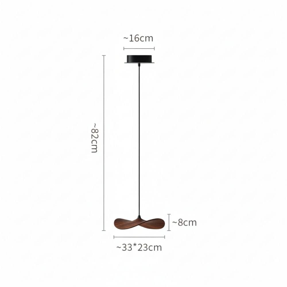 Lustre Bois Simple Feuille Marron