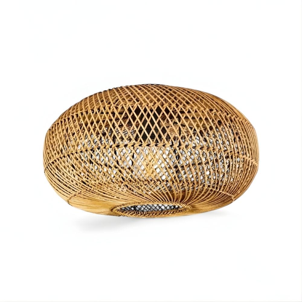 Lustre Boule en Rotin Beige