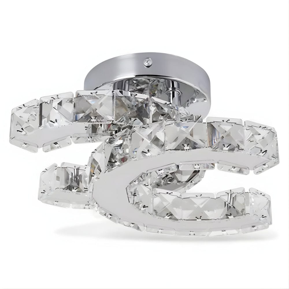 Lustre Chambre Boucle Cristal Argent