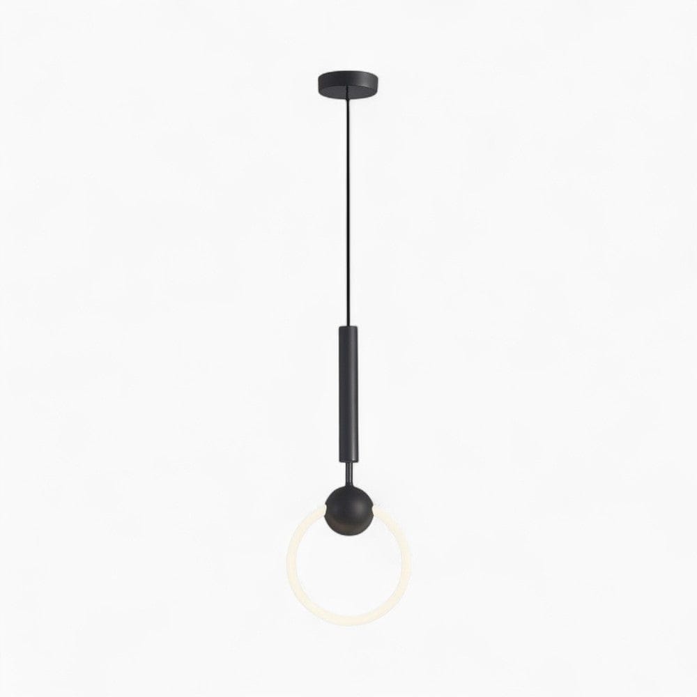 Lustre Chambre Cercle Suspendu Noir Noir