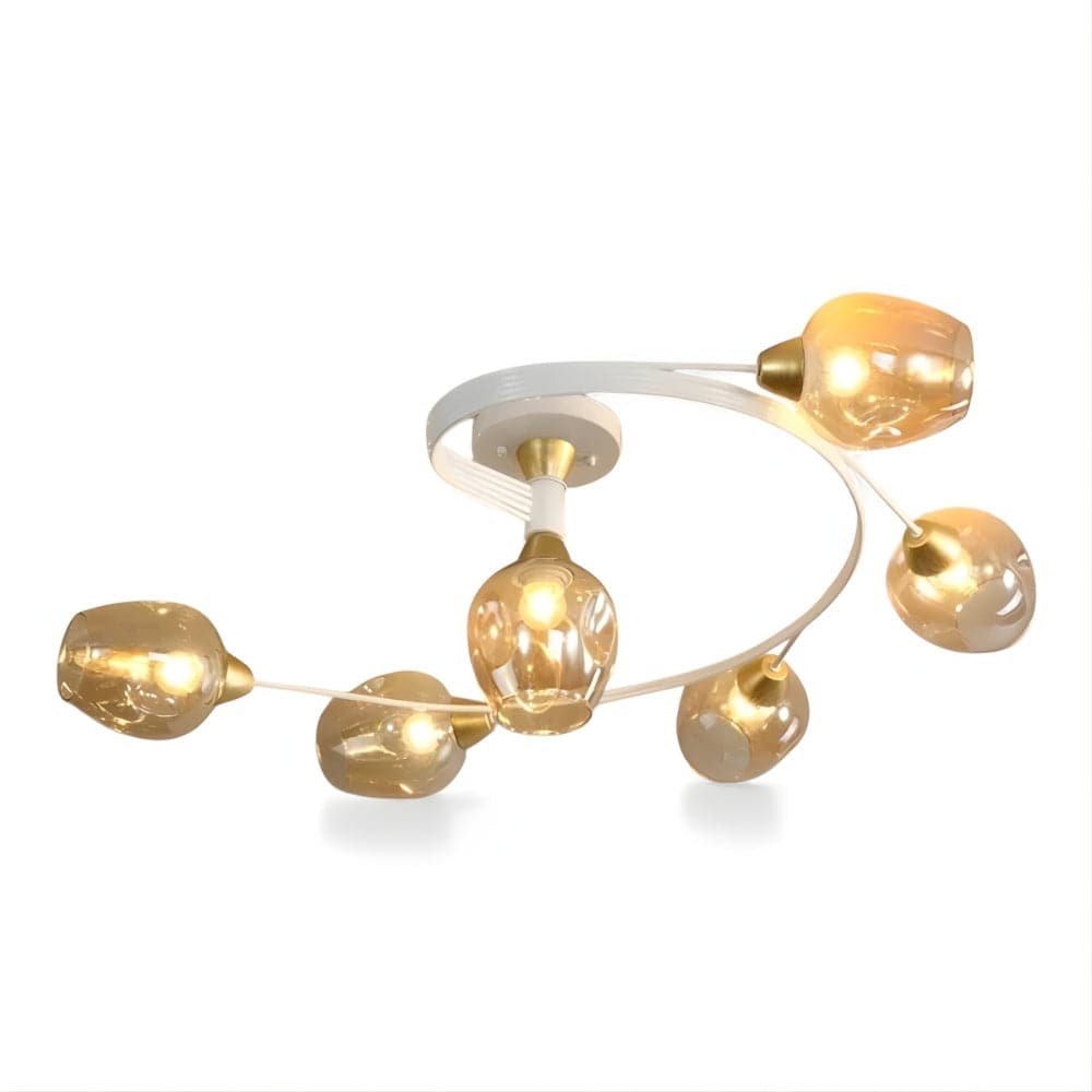 Lustre Chambre Courbe Blanc Blanc