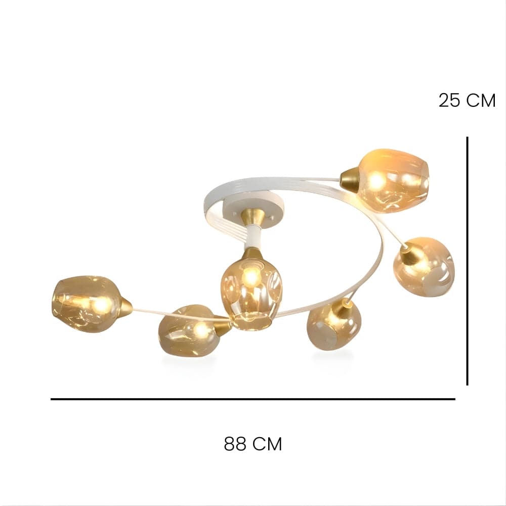 Lustre Chambre Courbe Blanc Blanc