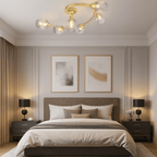 Lustre Chambre Courbe Doree Dorée