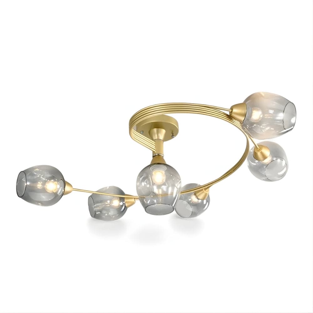 Lustre Chambre Courbe Doree Dorée