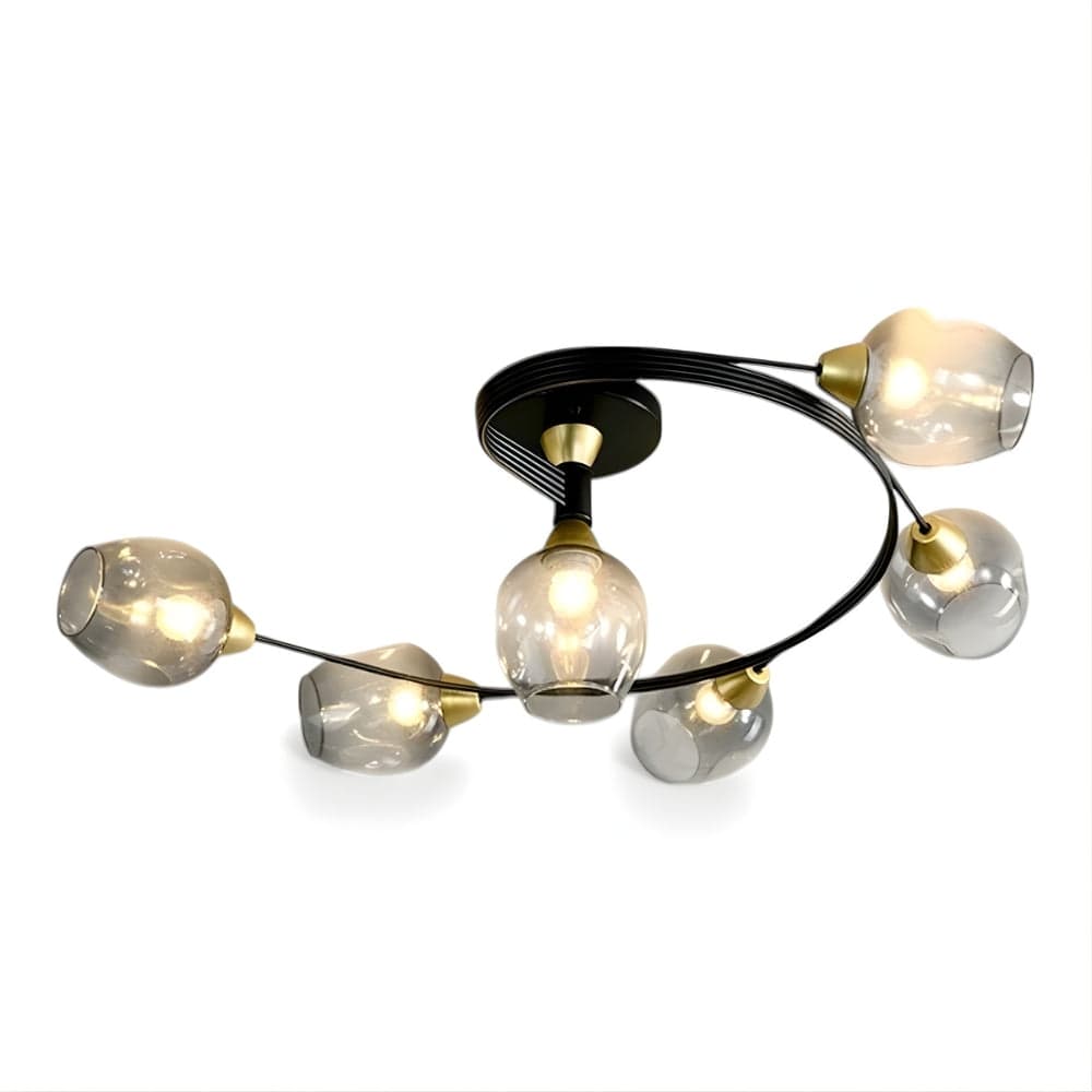 Lustre Chambre Courbe Noir Noir