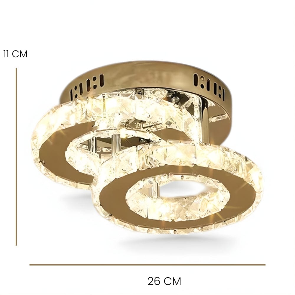 Lustre Chambre Double Cristal Dorée