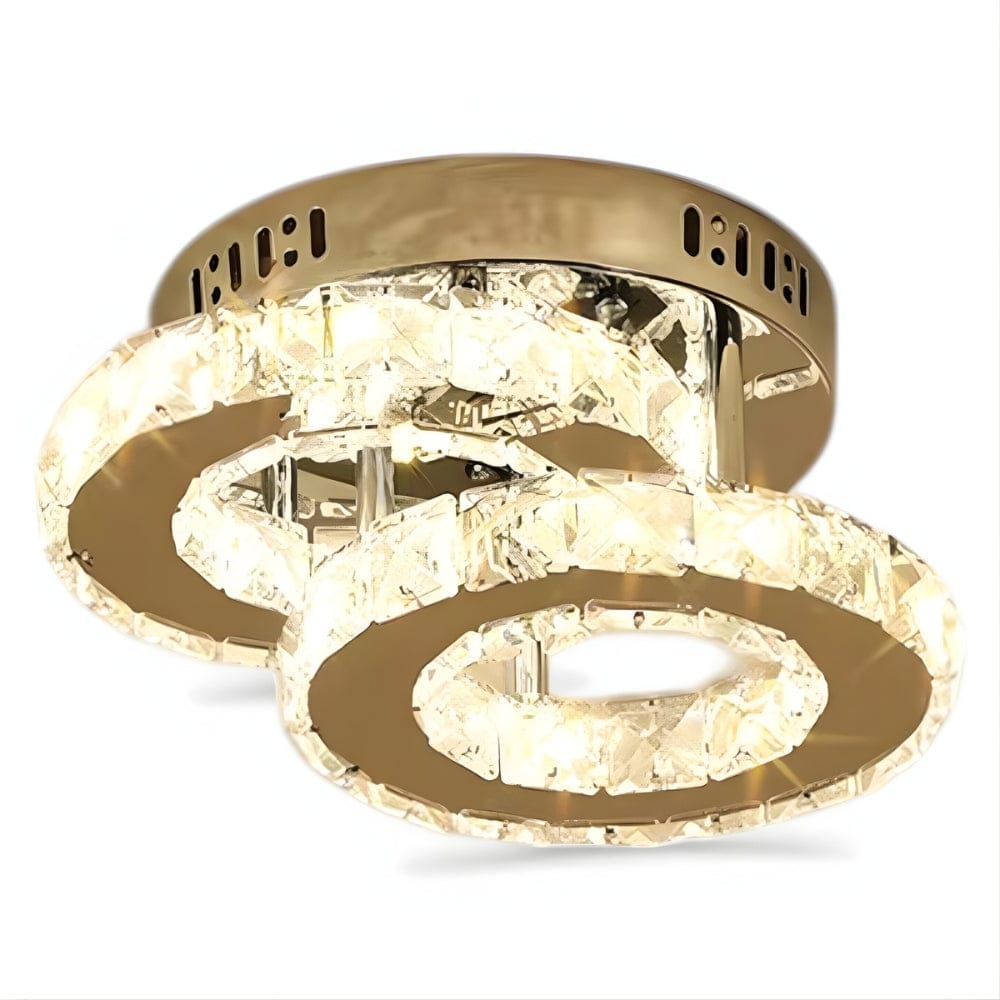 Lustre Chambre Double Cristal Dorée