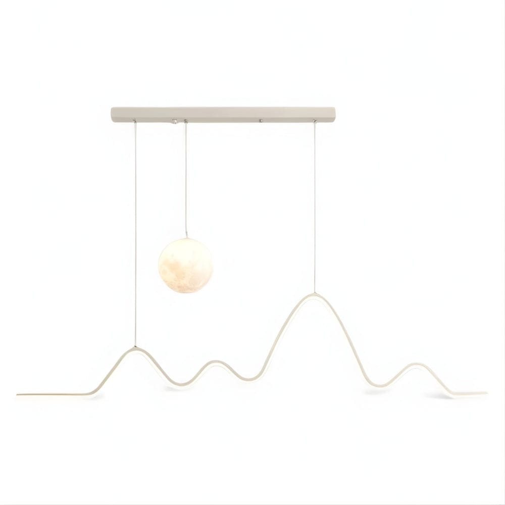 Lustre Chambre Lune Ondulee Blanc Blanc