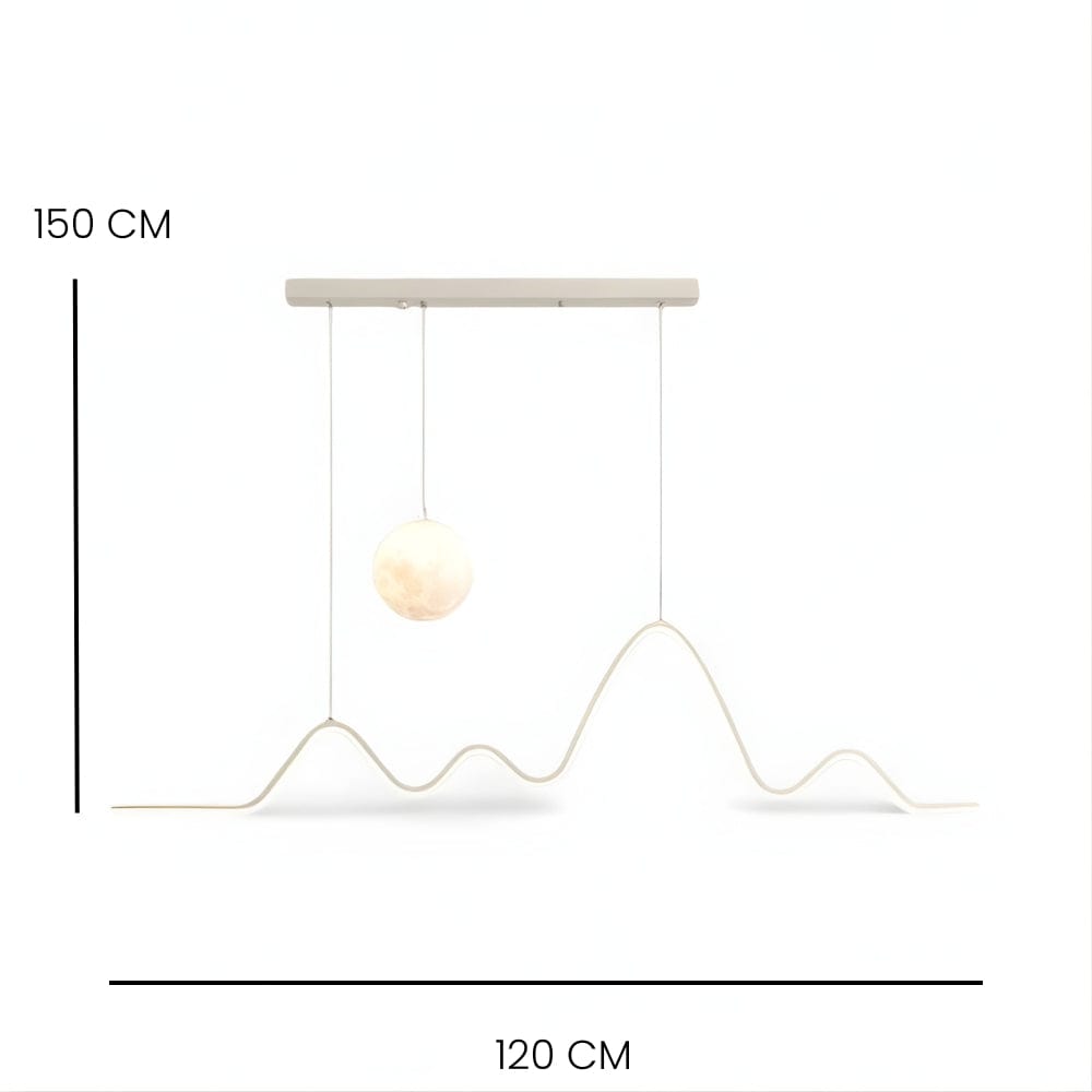 Lustre Chambre Lune Ondulee Blanc Blanc