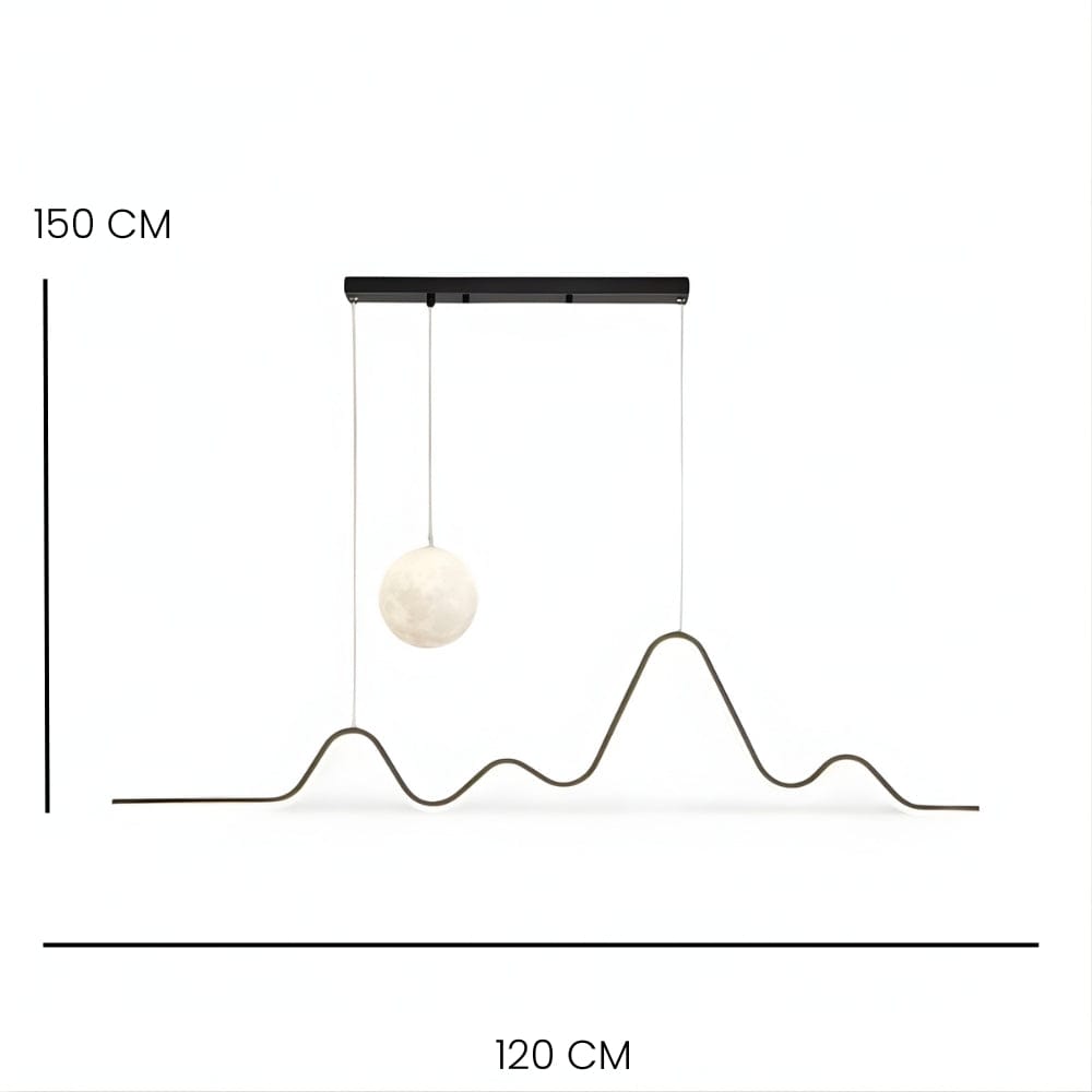 Lustre Chambre Lune Ondulee Noir Noir