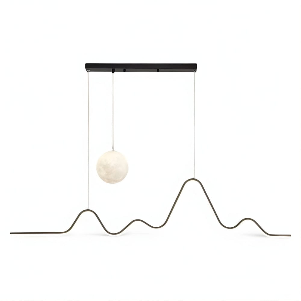 Lustre Chambre Lune Ondulee Noir Noir