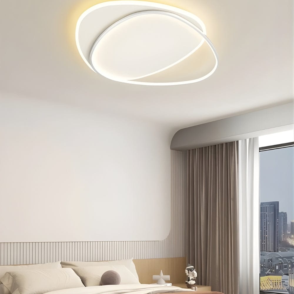 Lustre Chambre Moderne Boucle Blanc Blanc Image