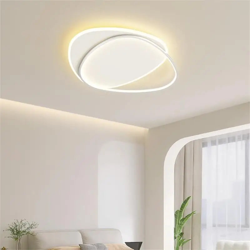 Lustre Chambre Moderne Boucle Blanc Blanc
