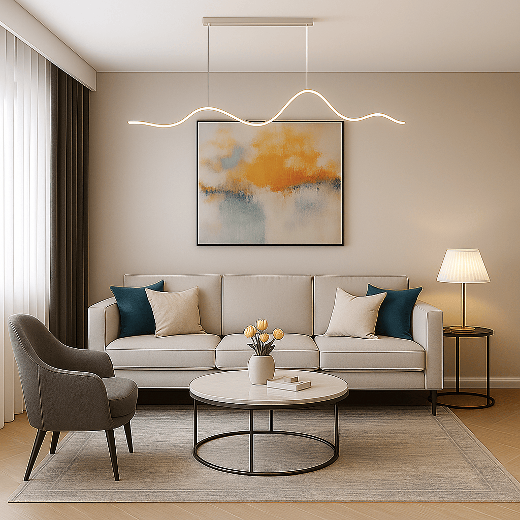 Lustre Chambre Ondulee Blanc Blanc