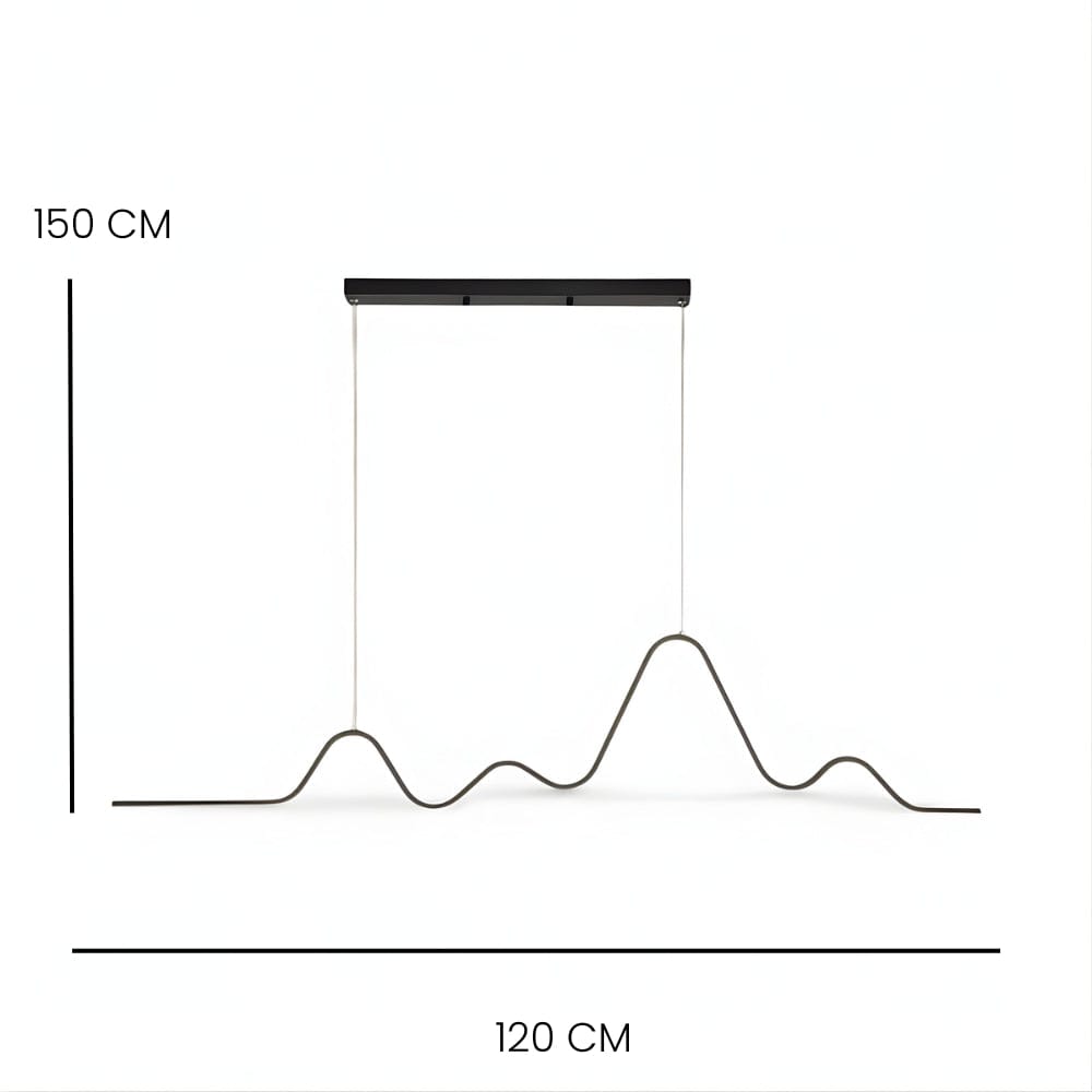 Lustre Chambre Ondulee Noir Noir