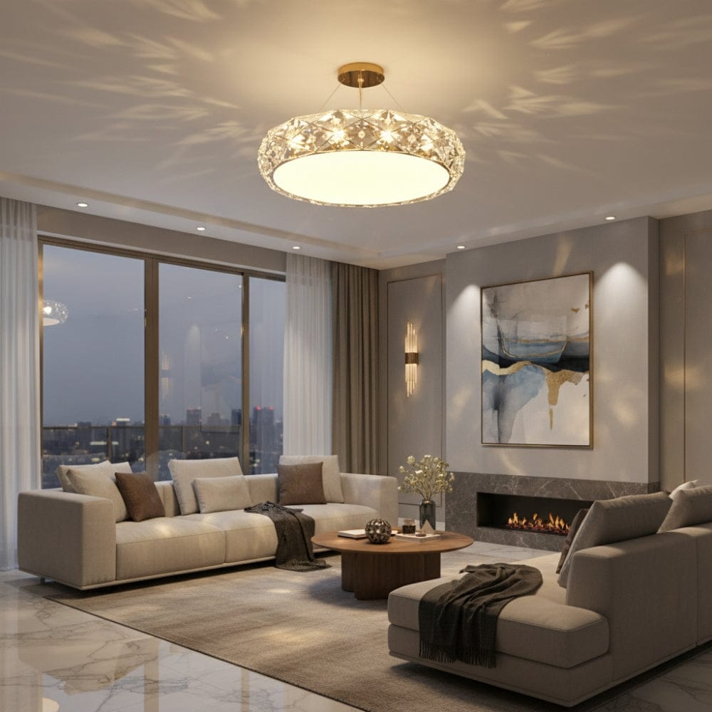 Lustre Chambre Rond Blanc Image