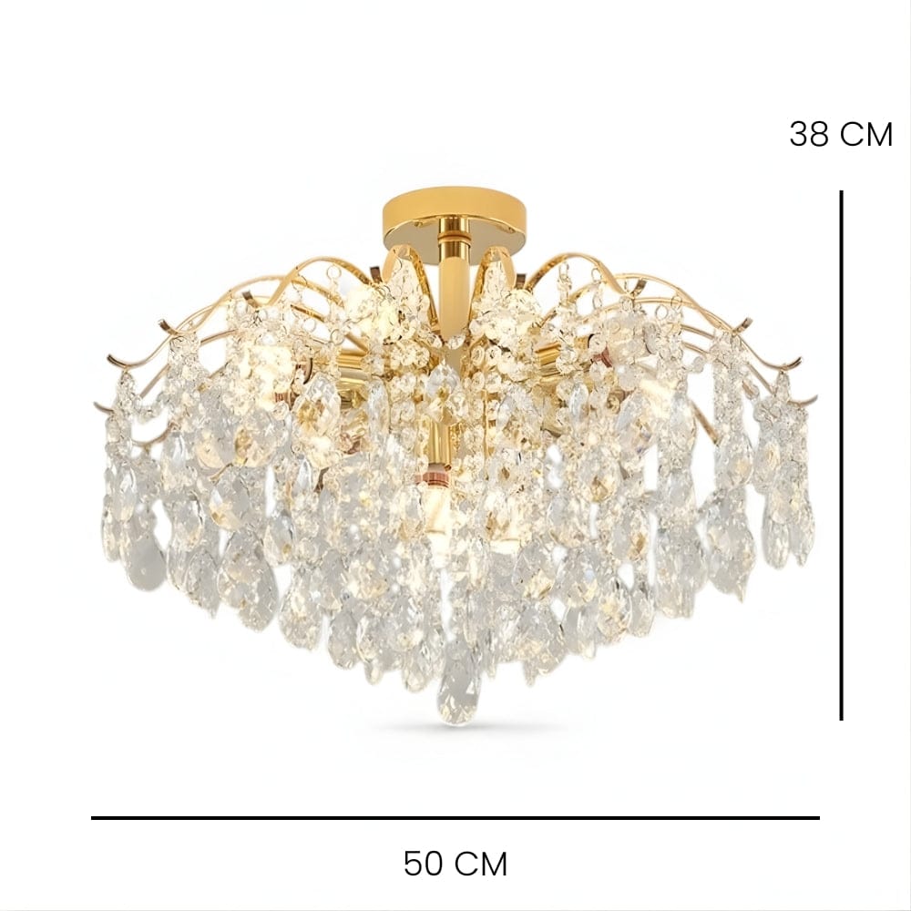 Lustre Chambre Suspendu Crystal Dorée