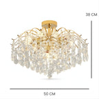 Lustre Chambre Suspendu Crystal Dorée