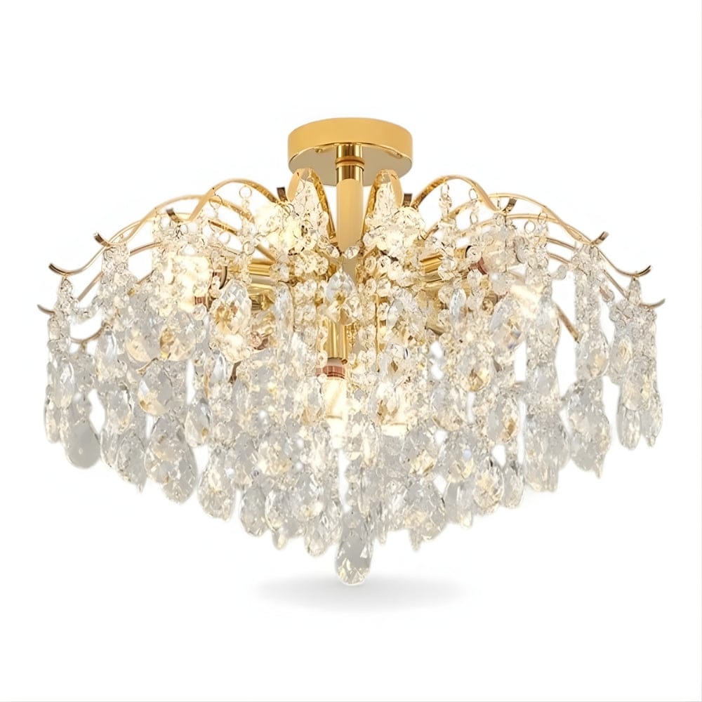 Lustre Chambre Suspendu Crystal Dorée