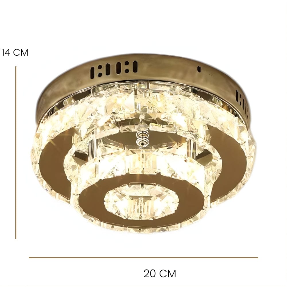 Lustre Chambre Triple Cristal Dorée