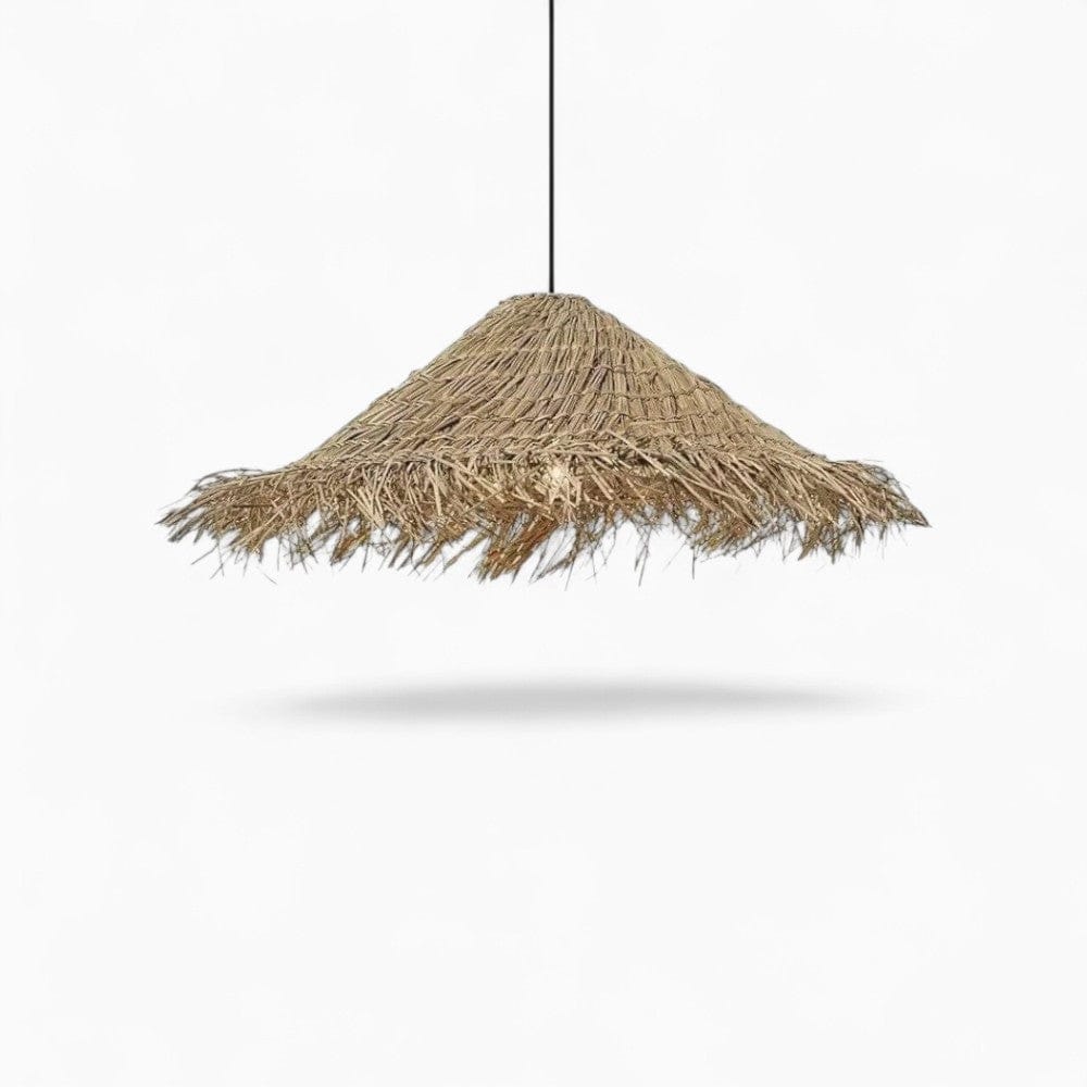Lustre Chapeau Rotin Marron