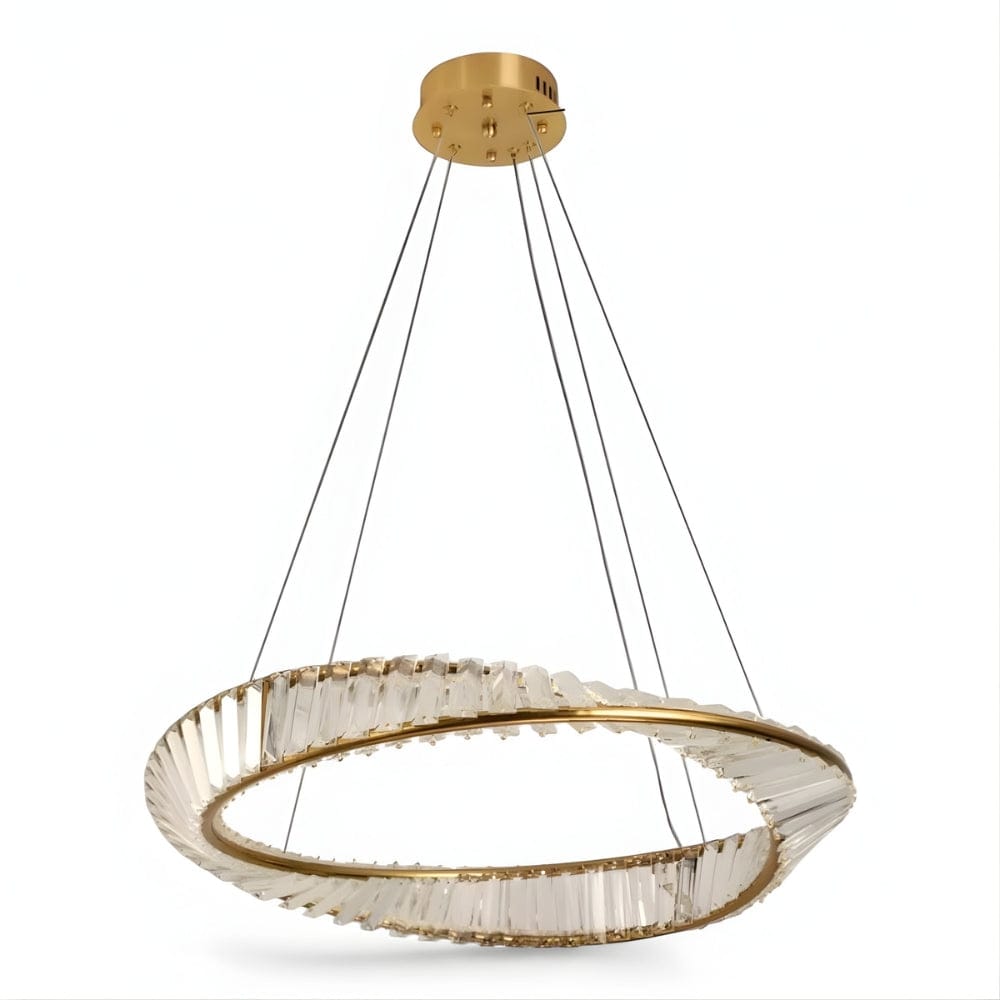 Lustre Cristal Couronne Doree Dorée Image