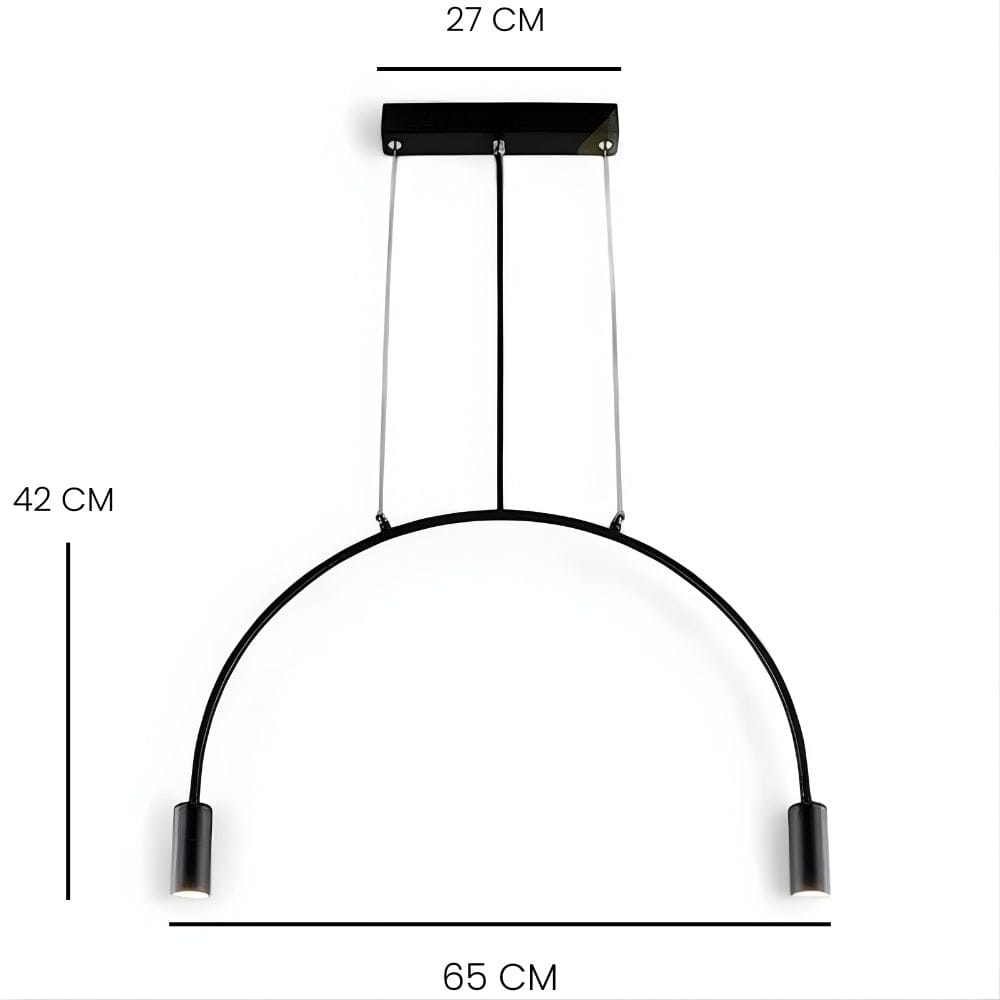 Lustre Cuisine 2 Arc Noir Noir