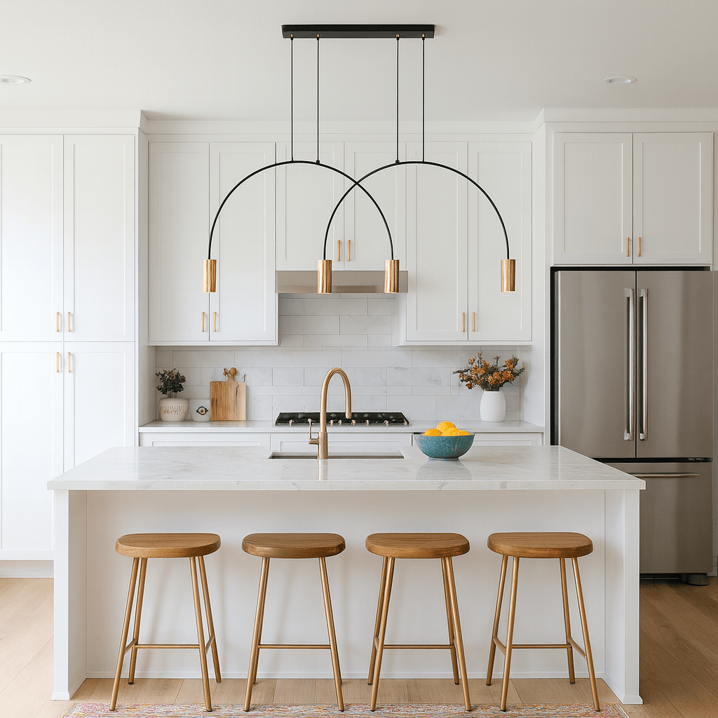 Lustre Cuisine 4 Arc Doree Dorée