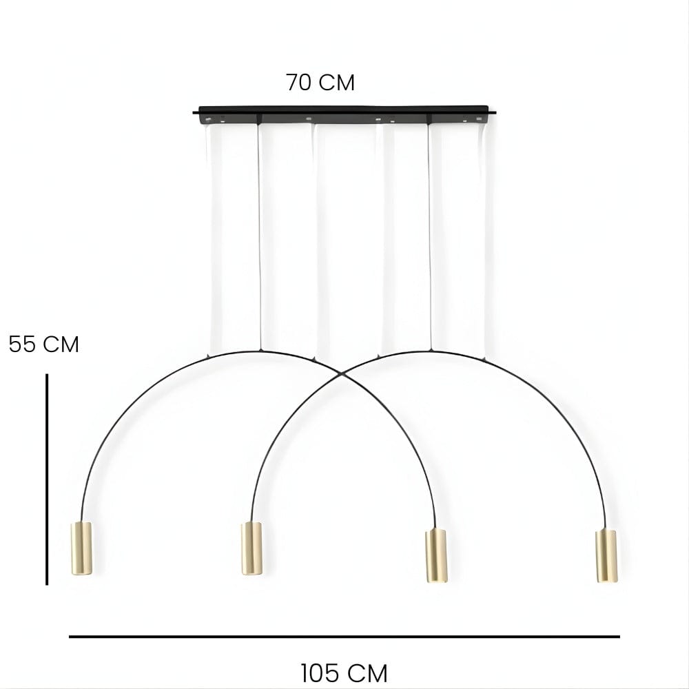 Lustre Cuisine 4 Arc Doree Dorée