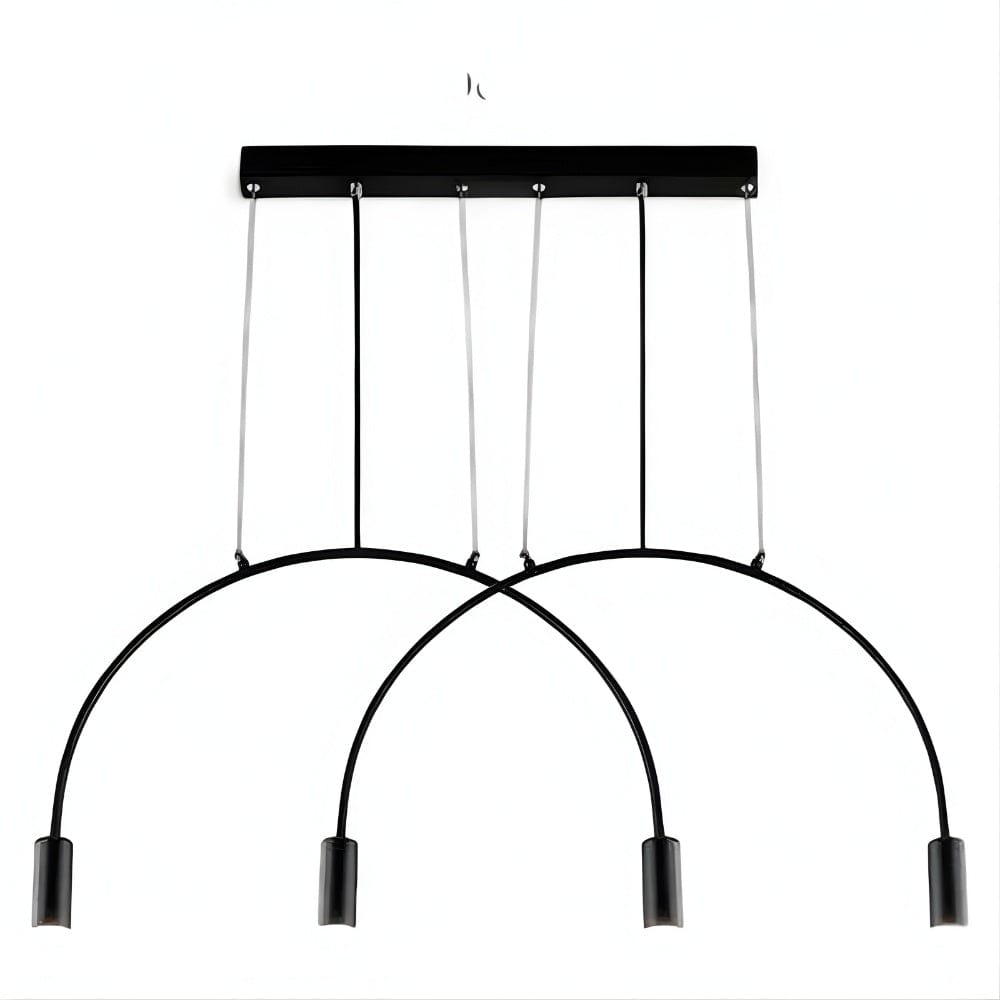 Lustre Cuisine 4 Arc Noir Noir