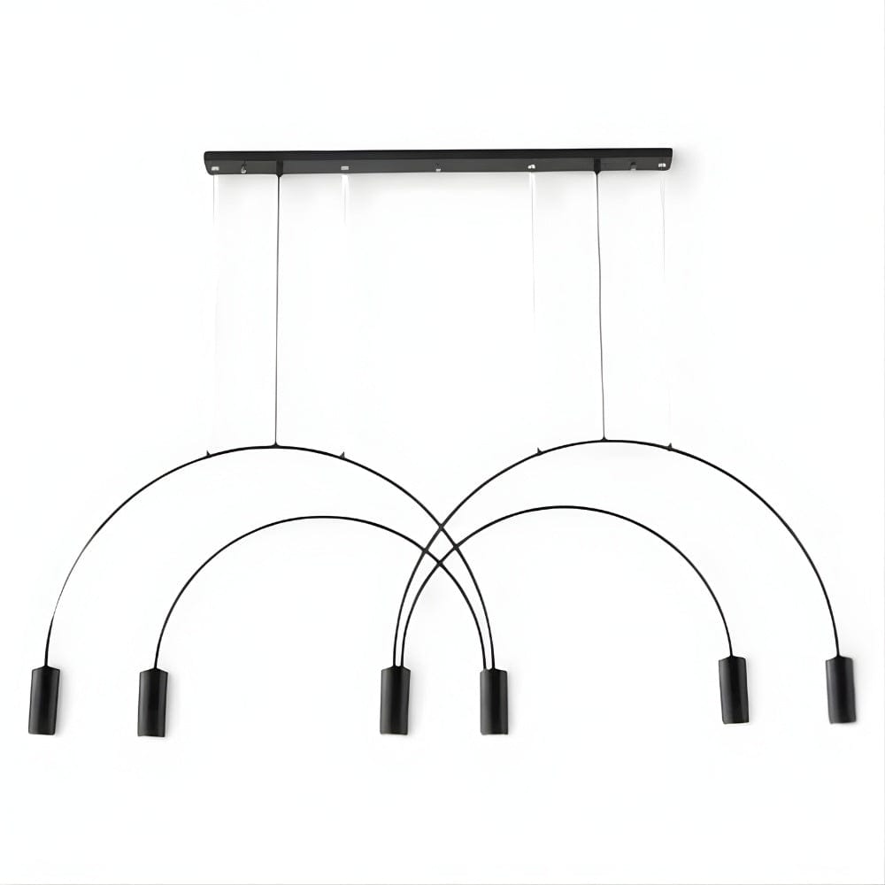 Lustre Cuisine 6 Arc Noir Noir