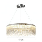 Lustre Cuisine Rond Cristal Argent