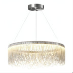 Lustre Cuisine Rond Cristal Argent