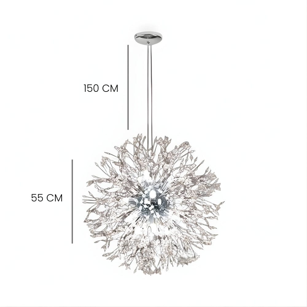 Lustre de Salon aves Boules de Cristal Argent