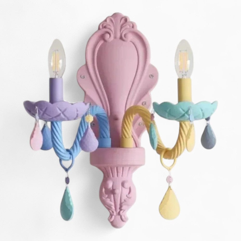 Lustre Enfant Double Bougie Rose