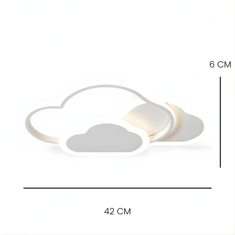 Lustre Enfant Double Nuage Blanc Blanc