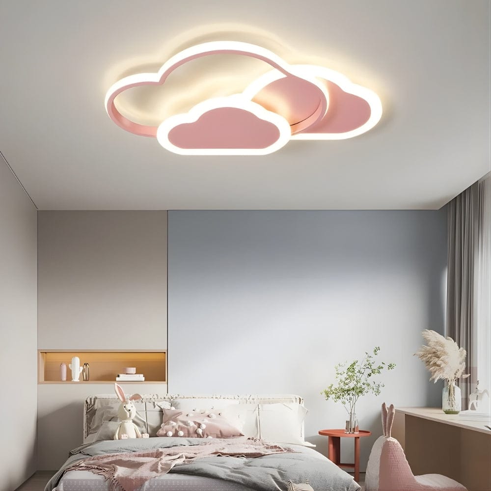 Lustre Enfant Double Nuage Rose Rose Image