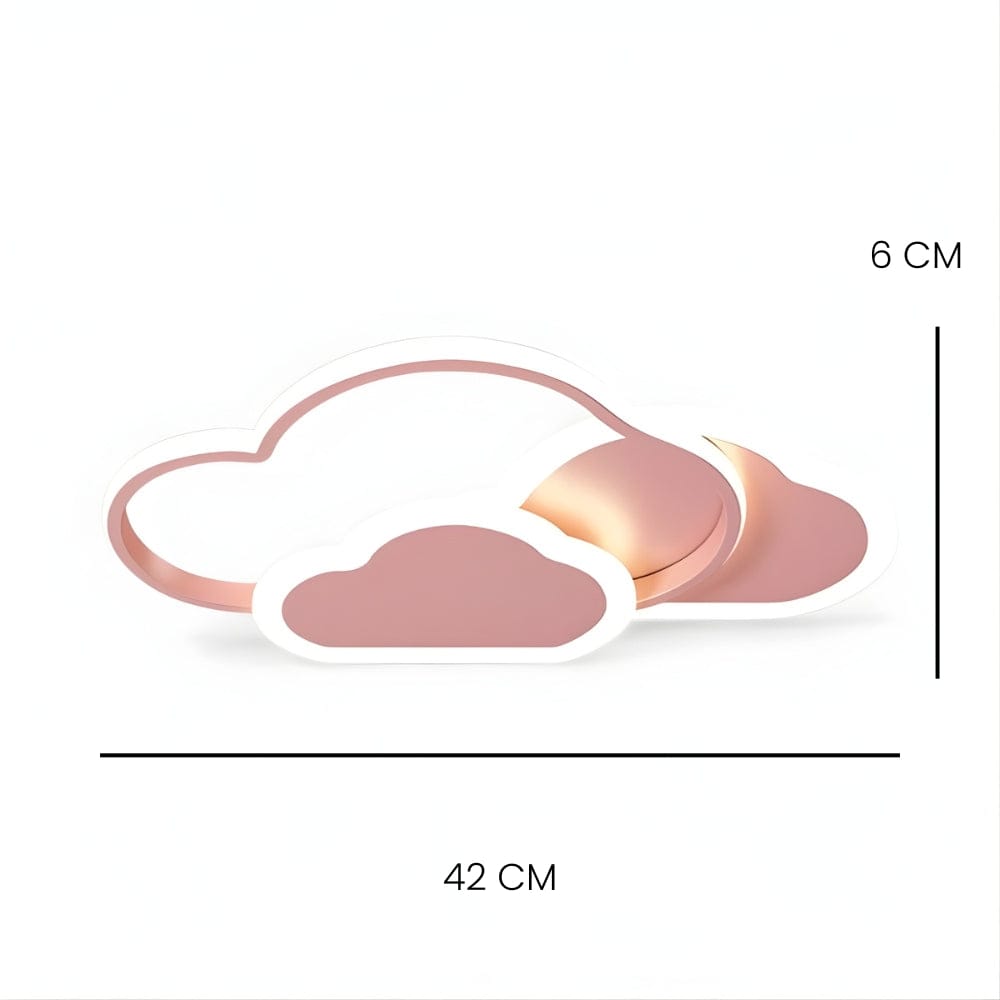 Lustre Enfant Double Nuage Rose Rose