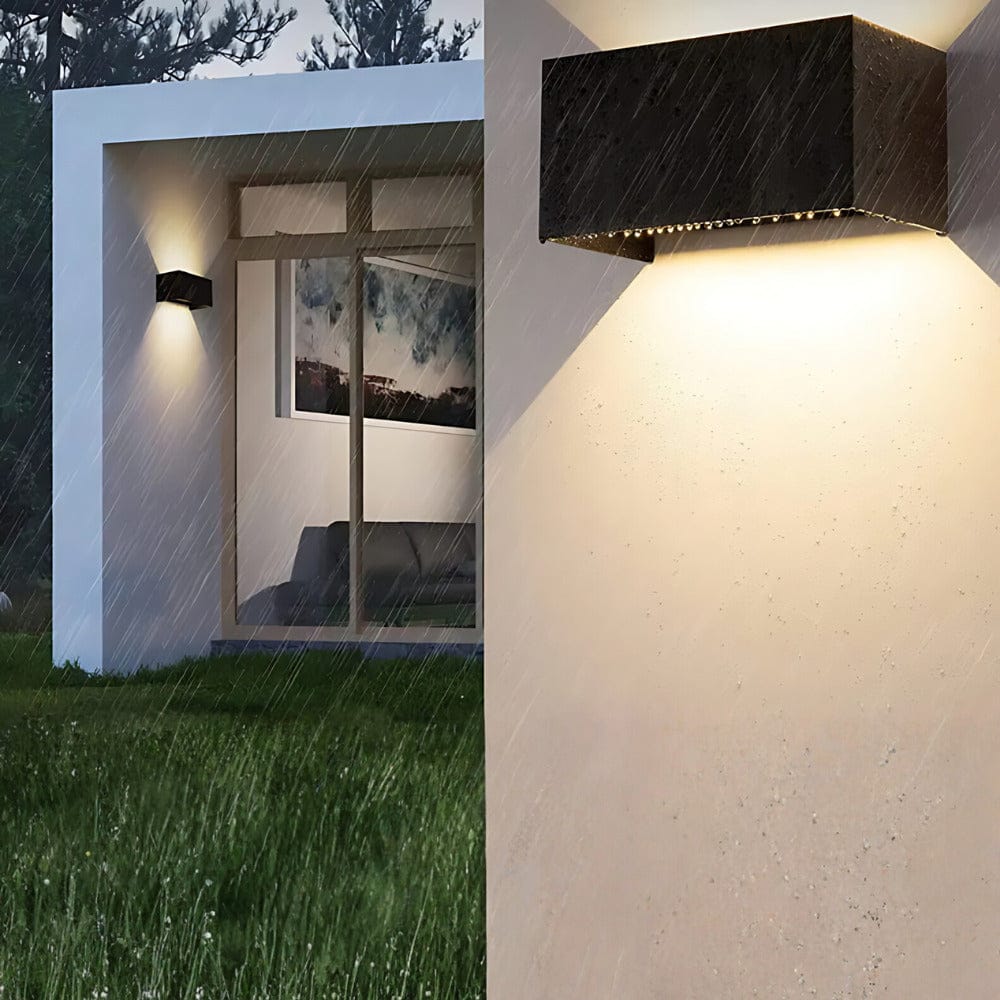 Lustre Exterieur Cube Noir Noir