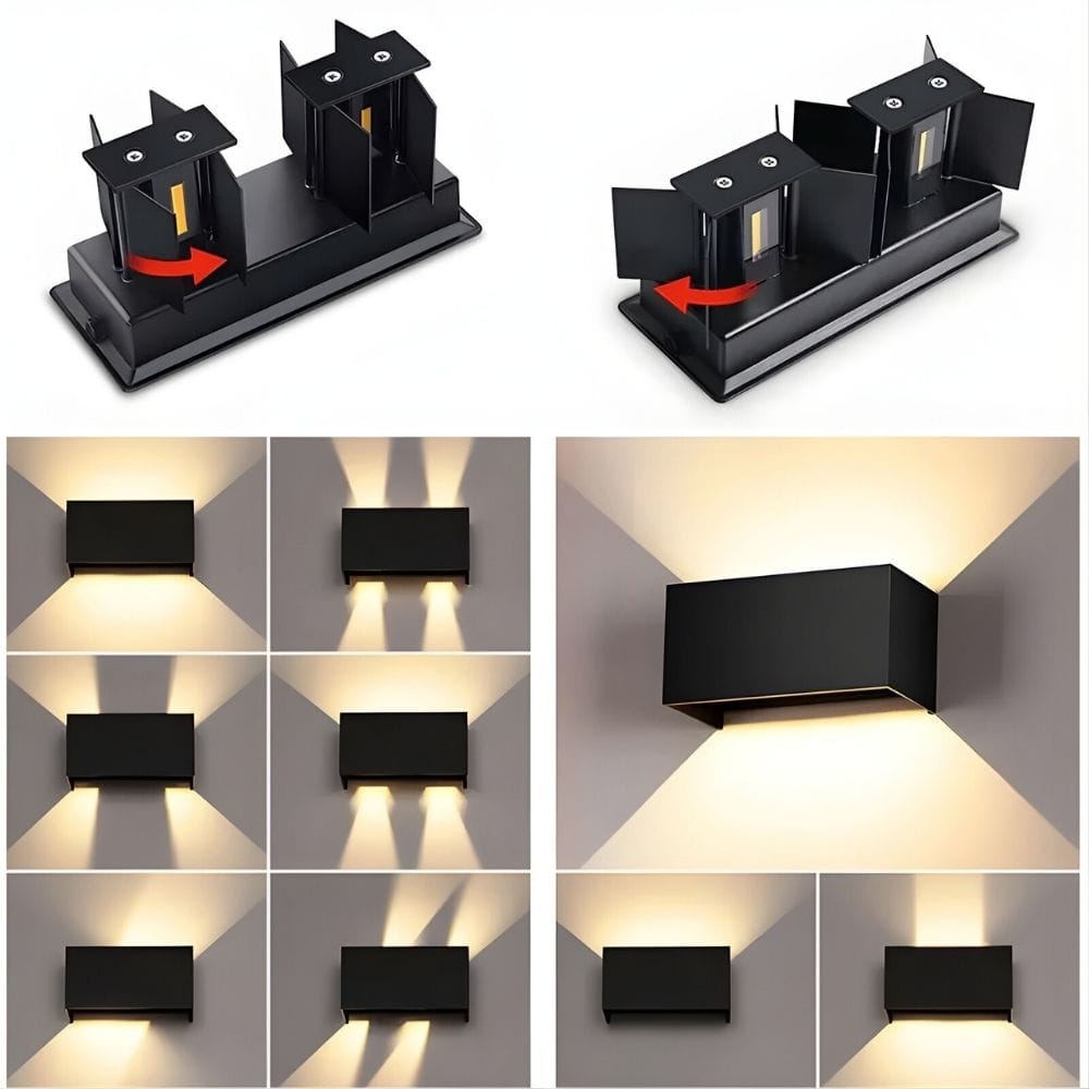 Lustre Exterieur Cube Noir Noir