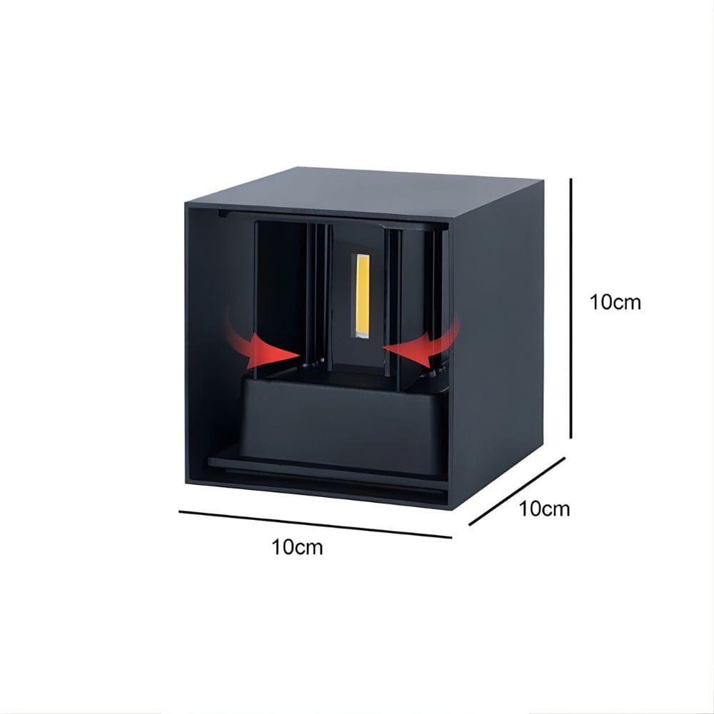 Lustre Exterieur Cube Noir Noir