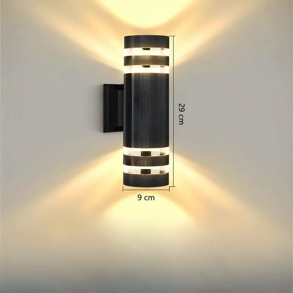 Lustre Exterieur Cylindrique Noir Noir